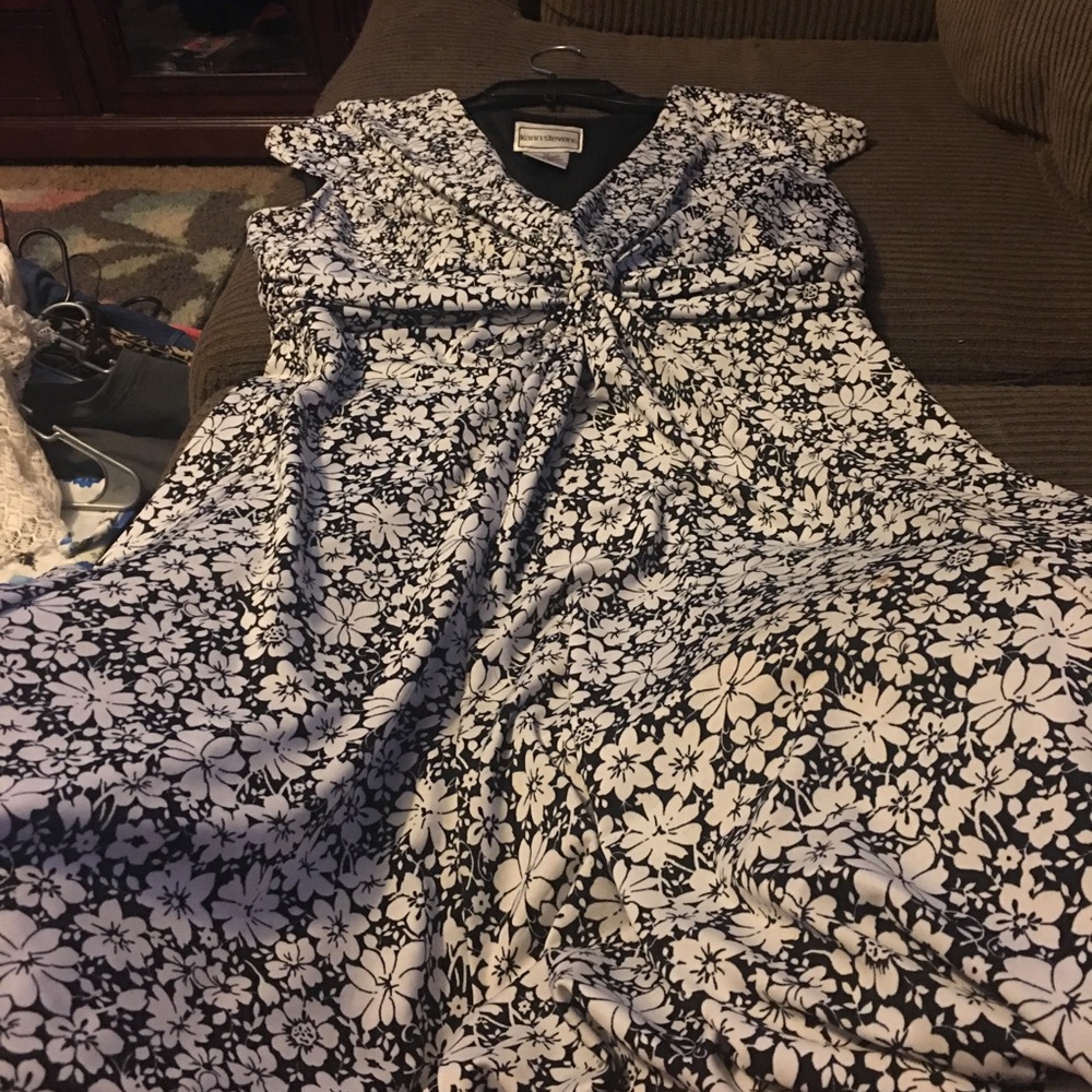 Black and white flower dress